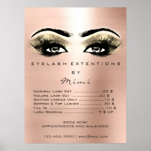 Ro Guld Makeup Öga Lash Extension Pris Poster