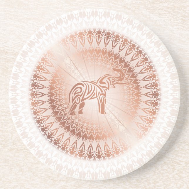 Ro Guld Mandala Elephant Underlägg (Framsidan)