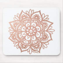 Ro Guld Mandala Flower Rosa Mousepad