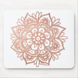 Ro Guld Mandala Flower Rosa Mousepad Musmatta