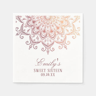 Ro Guld Mandala Sweet 16 Pappersservett