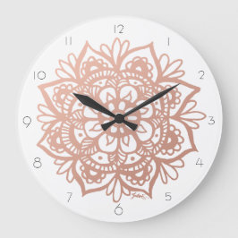 Ro Guld Mandala Wall Clock Stor Klocka