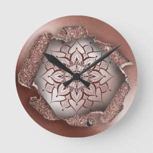 RO GULD MANDALA YOGA ZEN LIFE COACH INITIALER RUND KLOCKA