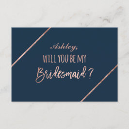 Ro guld, manusblått är min bridesmaid inbjudningar