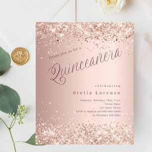 Ro guld-manusbudget Quinceanera-inbjudan