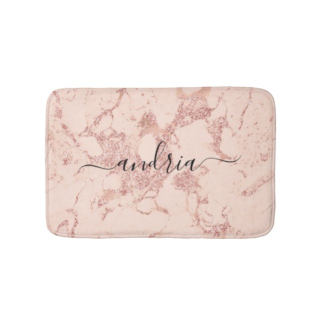 Ro Guld Marble 8, Glitter, Black Script Namn Badrumsmatta (Framsidan)