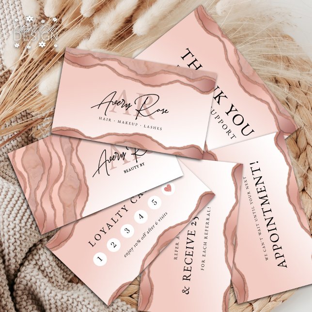  Ro Guld-marble Agate - tack för ditt kort (Skapare uppladdad)