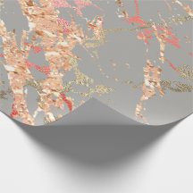 Ro Guld Marble Coral Grått Bright Rosa Abstrakt