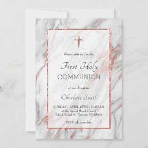 ro guld marble First Heliga Communision Inbjudningar