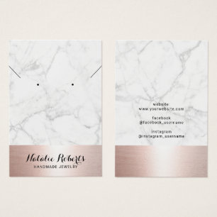 Ro Guld Marble Jewelry Earring Necklace Visning Visitkort