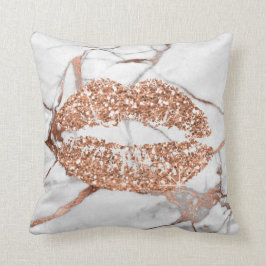 Ro Guld Marble Kiss Läppar Makeup Copper Kudde