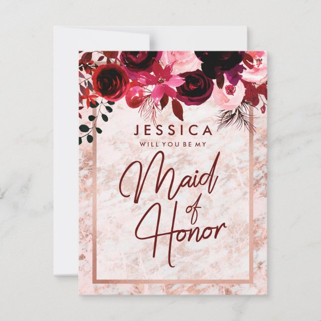 Ro Guld Marble kommer att vara min Maid of honor Inbjudningar (Framsida)