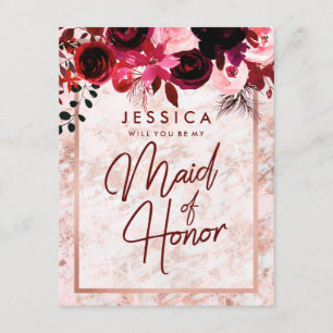 Ro Guld Marble kommer att vara min Maid of honor Inbjudningar