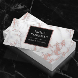 Ro Guld Marble Makeup Artist Hair Stylist Salon Visitkort