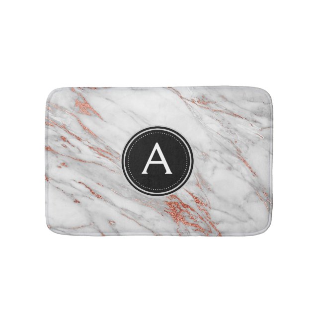 Ro Guld Marble Monogram Bath Mat Badrumsmatta (Framsidan)