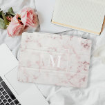 Ro Guld Marble Monogram iPad Mini Skydd<br><div class="desc">Anpassningsbar-designade ipad cover med modern marmordesign för rosa vid ro guld med personlig monogram..</div>