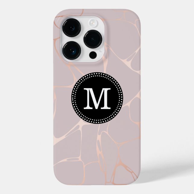 Ro Guld Marble Monogram iphone case (Baksida)