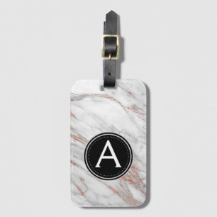Ro Guld Marble Monogram Luggage Bag Märkre Bagagebricka