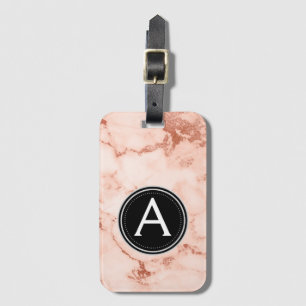 Ro Guld Marble Monogram Luggage Bag Märkre Bagagebricka