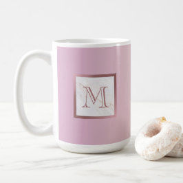 Ro Guld Marble Monogram Rosa Vanilla Gradient Kaffemugg