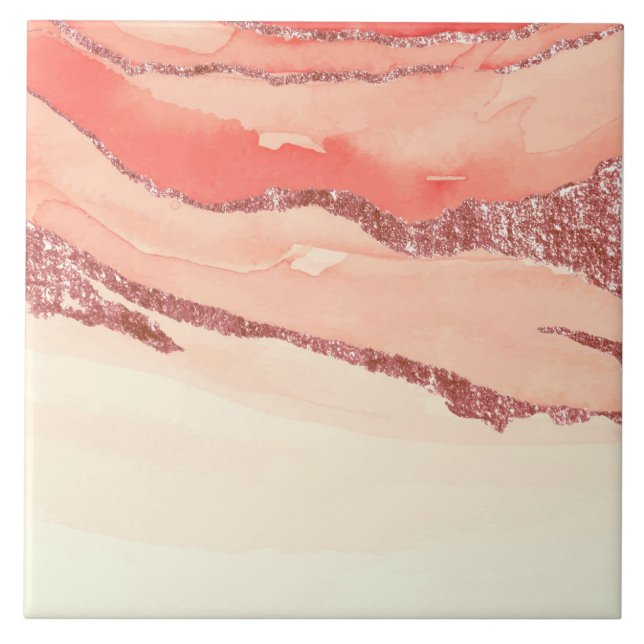 Ro Guld Marble och Glitter Kakelplatta (Framsidan)