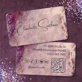 Ro Guld Marble Social Media & QR-kod Visitkort