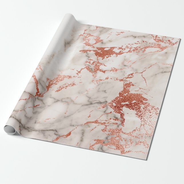Ro Guld Marble Struktur 2 Presentpapper (Utrullad)
