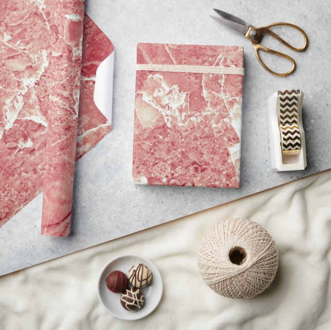 Ro Guld Marble Struktur Presentpapper (Hantverk)