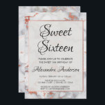 Ro Guld Marble Sweet 16 Födelsedagsfest Inbjudningar<br><div class="desc">Inbjudan till Marble Sweet sixteen i ro. Den här inbjudan är perfekt för en Ro-guldmarmor Stone Themes Girl's Sweet 16 Födelsedagsfest. Kontakta designern om du vill ha matchande artiklar.</div>