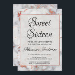 Ro Guld Marble Sweet 16 Födelsedagsfest Inbjudningar<br><div class="desc">Inbjudan till Marble Sweet sixteen i ro. Den här inbjudan är perfekt för en Ro-guldmarmor Stone Themes Girl's Sweet 16 Födelsedagsfest. Kontakta designern om du vill ha matchande artiklar.</div>