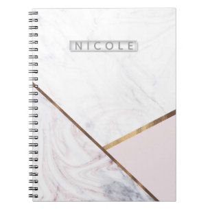 Ro Guld Marble Swirl & Rosa Bronze Glam Anteckningsbok
