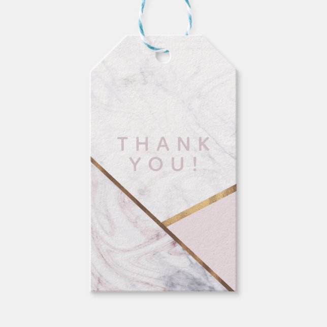 Ro Guld Marble Swirl &  Rosa Bronze Glam Presentetikett (Framsidan)