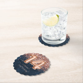 Ro Guld, marinblått 14:e Födelsedagsfesten Underlägg Papper