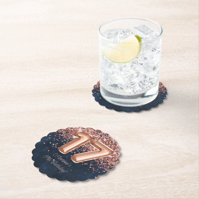 Ro Guld, marinblått 17:e Födelsedagsfesten Underlägg Papper (Insitu)