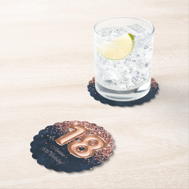 Ro Guld, marinblått 18:e Födelsedagsfesten Underlägg Papper (Insitu)