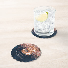 Ro Guld, marinblått 3:e födelsedag Party Underlägg Papper