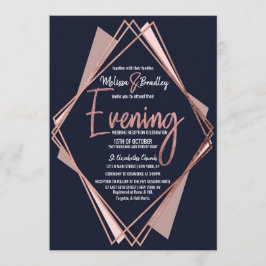 Ro Guld marinblått Mauve Geometric Evening Inbjudningar