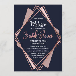 Ro Guld, marinblått Mauve Geometric Möhippa Inbjudningar