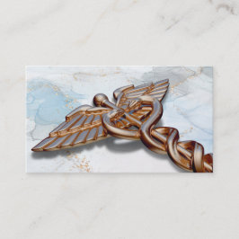 Ro Guld Medical Caduceus Copper Luxury Marble Visitkort