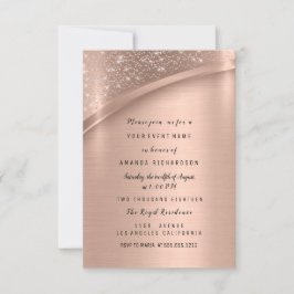 Ro Guld Metallic Glitter Möhippa Sweet 16:e Inbjudningar
