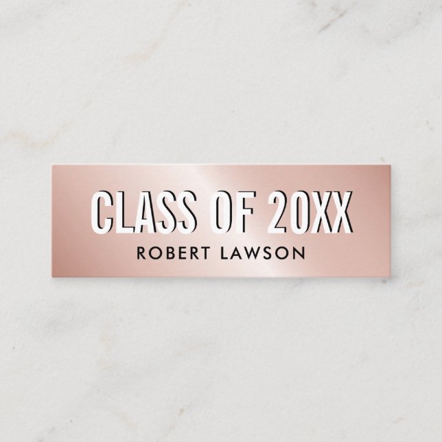 Ro-Guld metallisk luxaklass Studenten Namn-kort Mini Visitkort (Framsida)
