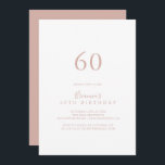 Ro Guld - minimalistisk 60:e Födelsedagsfesten Inbjudningar<br><div class="desc">Denna minimalistiska 60:e födelsedagsfest inbjudan i ro är perfekt för en modern födelsedagsfest. Den enkla utformningen och utformningen av eleganten har manusattypografin klassisk och finare i ro guld.</div>