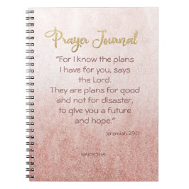 Ro Guld Mist Guld Lettering Personlig Prayer Anteckningsbok