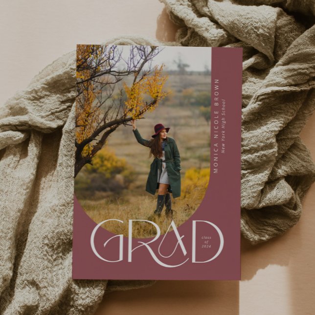 Ro Guld, modern Arch, minimalistiskt foto Studente Inbjudningar (Skapare uppladdad)