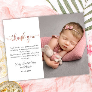 Ro Guld Modern Baby Photo Tack Vykort