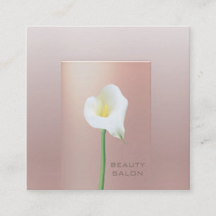 Ro guld, modern pärla Calla lily Fyrkantigt Visitkort