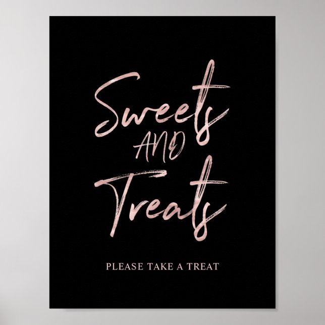 Ro Guld Modern penselsbrev Dessert Pub-tecken Poster (Framsidan)
