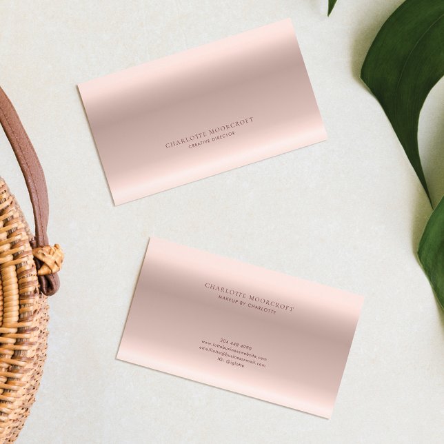 Ro Guld Modern skönhet och makeup Visitkort (Rose Gold Minimalist Elegant Business Card)