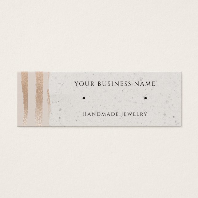 Ro Guld Modern Stud Earring Visning Cards Litet Visitkort (Framsidan)