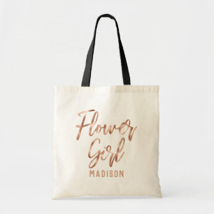Ro Guld Modern typografi Bröllop Flower Girl Tygkasse